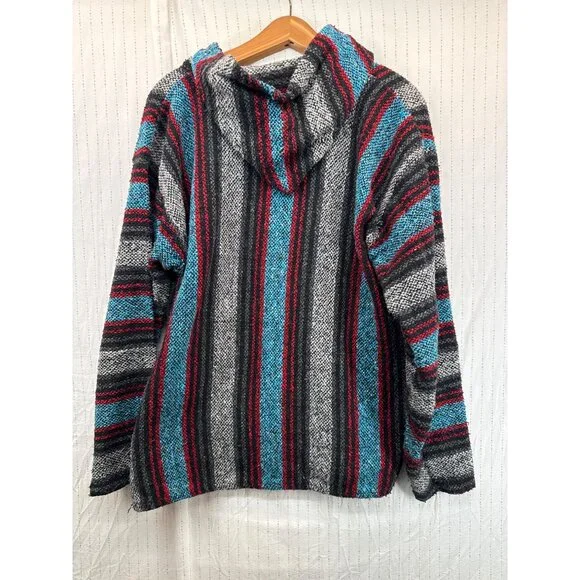 Canyon Creek Baja Hoodie L/XL Drug Rug Rasta Pullover Sweatshirt Mexican Beachy - Picture 4 of 9